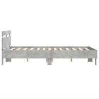 Bedframe met hoofdeinde en LED betongrijs 120x190 cm - thumbnail