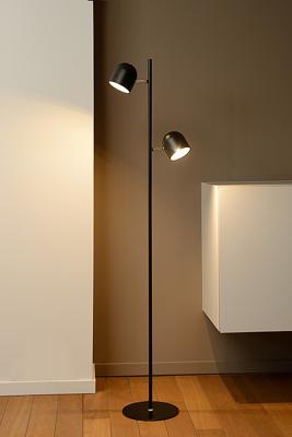 Lucide SKANSKA - Vloerlamp - LED 3 StepDim - 2x5W 3000K - Zwart
