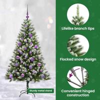 VidaXL Kunstmatige scharnierkerstboom met bedekte sneeuw 150 cm - thumbnail