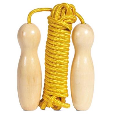 BS Toys springtouw geel met houten handvatten