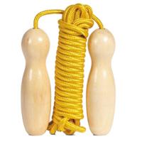 BS Toys springtouw geel met houten handvatten - thumbnail