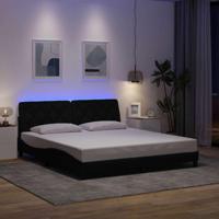 Bedframe met LED zonder matras 180x200 cm stof zwart - thumbnail