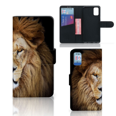 Samsung Galaxy A41 | Telefoonhoesje | Met pasjeshouder | Leeuw
