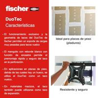 Fischer 542591 DUOTEC 12 S PH M LD Hollewandplug 10 stuk(s) - thumbnail