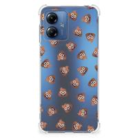 Doorzichtige Silicone Hoesje voor Motorola Moto G14 Poep Emojis - thumbnail