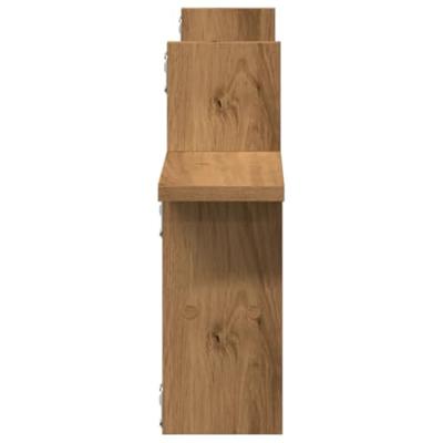 Wandschappen 2 st 38x12x38 cm bewerkt hout artisanaal eiken
