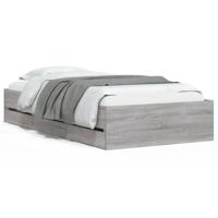 Bedframe met lades bewerkt hout grijs sonoma eiken 90x200 cm - thumbnail