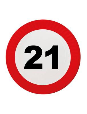 21 Jaar Verkeersbord Borden - 8 stuks