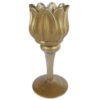 Theelichthouder Tulip goudkleurig 16 cm | 16 stuks - thumbnail