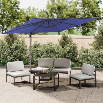 VidaXL Zweefparasol met led-verlichting 400x300 cm azuurblauw