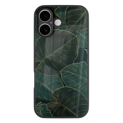 iPhone 16 glazen hardcase - Monstera leaves