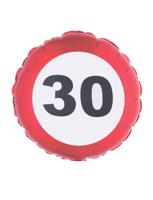 Folieballon verkeersbord 30 jaar - thumbnail