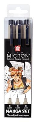 Sakura unieke manga-collectie van 3 pigma micron-pennen zw.