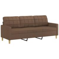 2-delige Loungeset met kussens stof bruin - thumbnail