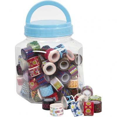 Creativ Company Tape, b: 12 mm, diverse kleuren, 90x2 m/ 1 doosje