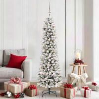 Kunstkerstboom met 300 LED Wit 180 cm PVC en Metaal en Plastic - thumbnail
