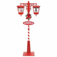 Kerststraatlamp met 2 lantaarns Rood 80 x 40,5 x 188 cm Metaal - thumbnail