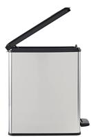 Slanke prullenbak - SLIM BIN - CURVER - 25L - Compact ontwerp - 41 x 27 x 55 cm - Metallic grijs - thumbnail