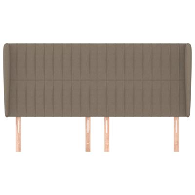 Hoofdbord met randen 163x23x118/128 cm stof taupe