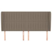 Hoofdbord met randen 163x23x118/128 cm stof taupe - thumbnail