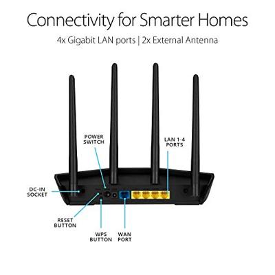 Asus AX1800 RT-AX55 Router WiFi 6, dual-band, ondersteuning MU-MIMO en OFDMA, AIProtection-beveiliging, Mirco-Tran-technologie en compatibel met AIMesh systemen