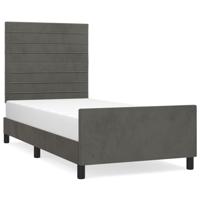 Bedframe zonder matras 100x200 cm fluweel donkergrijs - thumbnail