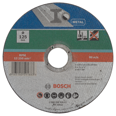 Bosch Accessoires Doorslijpschijf Metaal | 125 X1,6 | Recht - 2609256316