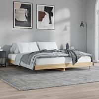 Bedframe bewerkt hout sonoma eikenkleurig 200x200 cm - thumbnail