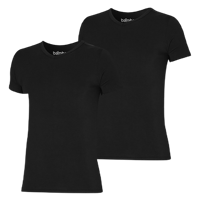 2-pack heren T-shirts - Bamboe V-hals - Mannen ondershirt korte mouwen - S - Zwart - S - thumbnail