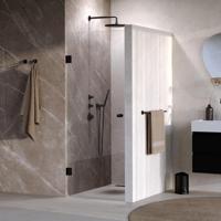 BRAUER Void Carving nisdeur helder glas 80x200 omkeerbaar incl. glascoating mat zwart - thumbnail