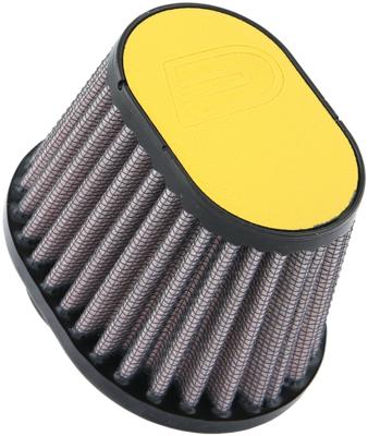DNA sport luchtfilter "leather top" sport air filter 100 x 75mm yellow