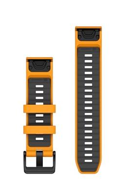 Garmin QuickFit, 20mm zwart/kiezelgrijze siliconen band, SparkOrange, 26mm, Modern