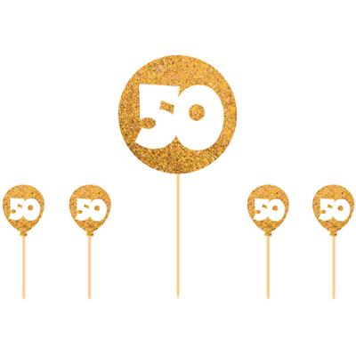 50 jaar taartdecoratie gouden versiering