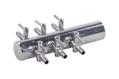 Europond Messing Luchtverdeler, 6 verstelbare uitgangen, Compatibel met 4mm - Eenvoudige Installatie