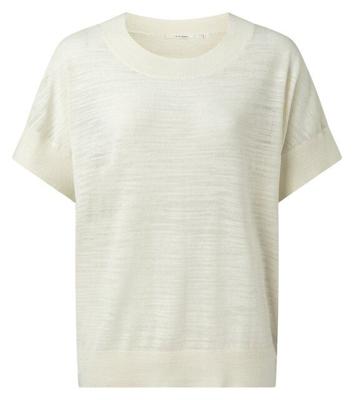 Crew neck knit sweater bleached sand