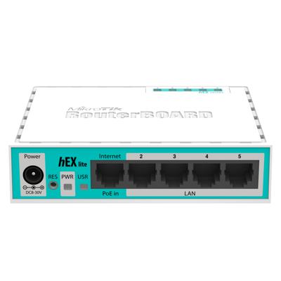Mikrotik RB750 Ethernet-router (10.100Mbps, 10/100Base-T(X), Ethernet (RJ-45), 64MB, 32MB AR7241-AH1A