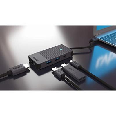 Rapoo UCM-2001 USB-C Adapter 4-in-1 USB Hub Zwart
