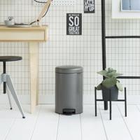 Brabantia NewIcon Pedaalemmer Metaal Platinum 12 Liter - thumbnail