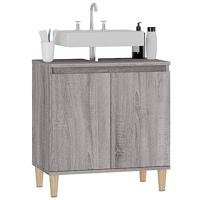 Wastafelkast 58x33x60 cm bewerkt hout grijs sonoma eikenkleurig - thumbnail