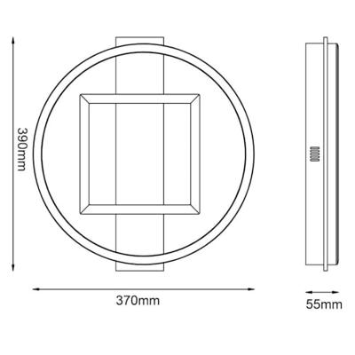 Brilliant PlafondlampMaureen Ø 37cm met vierkantje zwart met hout - G99928A76