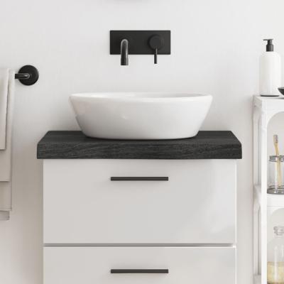 VidaXL Wastafelblad 60x60x(2-6) cm behandeld massief hout donkerbruin VidaXL Wastafelblad 60x60x(2-6) cm behandeld massief hout donkerbruin
