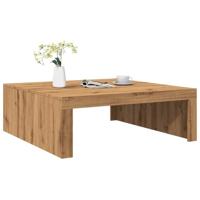 Salontafel 100x100x35 cm bewerkt hout artisanaal eikenkleurig - thumbnail