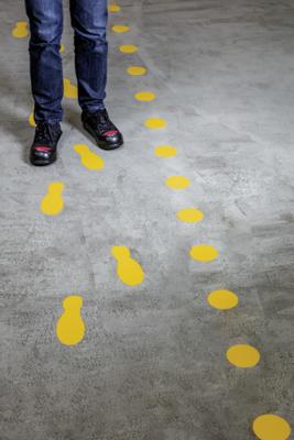 Durable Markering opstellingsplaats | vorm voetafdruk | zelfklevend signaalgeel | 5 paar - 172704 172704