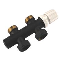 Riko Thermostaat onderblok voor radiator recht mat zwart - thumbnail