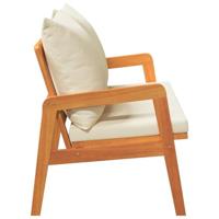 Tuinbank met kussen Bruin Massief acaciahout - thumbnail