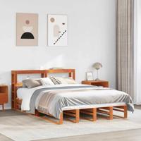 Bed met matras massief grenenhout wasbruin 140x190 cm - thumbnail