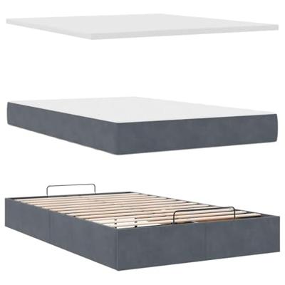 Ottoman bed met matras en LED's 120x200cm fluweel donkergrijs