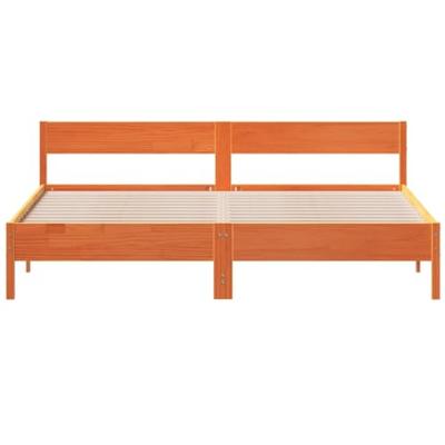 Bedframe zonder matras massief grenenhout wasbruin 200x200 cm