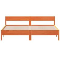 Bedframe zonder matras massief grenenhout wasbruin 200x200 cm - thumbnail
