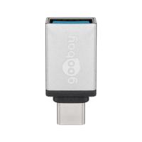 USB 3.2 GEN 1 (USB3.0) USB-C stekker - USB-A (F) naar USB-C (M) - 5Gbit/s - USB adapter - Zilver - thumbnail
